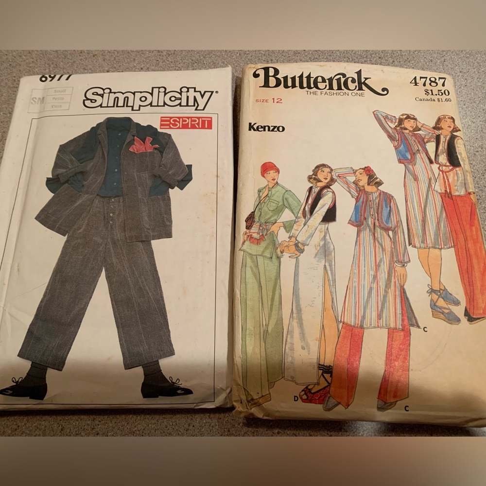 Vintage 1980’s clothing patterns, uncut and never used! Selling together.